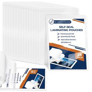 lot 12030 image: 25 Pack 10 Mil 3inx5in Self Sealing Laminating Pouches Self Adhesive Lamination Pouches Clear Laminate Sheets for Photos Index Cards Office School(No Heat Laminating Sheets and No Laminator Machine Need)