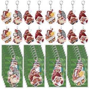 lot 12069 image: Huquary 32 Sets Football Senior Night Gifts Positive Gnome Keychains with Thank You Cards and Opp Bags Acrylic Bulk Keychain Gifts for Team Players Tailgate Football Birthday Party Favors