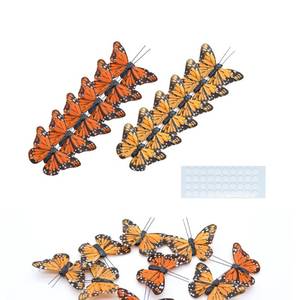 lot 12099 image: 24pcs Monarch Butterflies Monarch Butterfly Decorations Kit with Magnet for Dia de Los Muertos Decorations Halloween Decorative Butterflies-2.25 inch KP06M