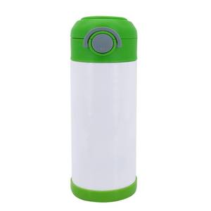 lot 12114 image: 1 Pack 12 OZ Sublimation Sippy Cup with Green Lid Spill Proof Blank Tumblers Stainless Steel Thermoses for Hot Drinks Bulk Double Wall Vacuum Insulated Water Bottle for School