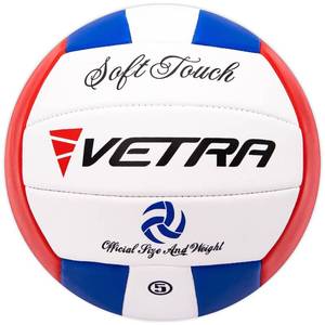 lot 12160 image: VETRA Soft Touch Volleyball - Official Size 5, Red, White and Blue, Soft