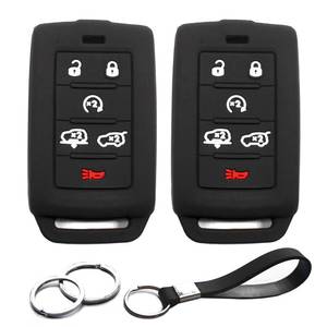lot 12172 image: INFIPAR 2pcs Compatible with Jeep Wagoneer Grand Wagoneer Grand Cherokee L Grand Wagoneer L Smart 6 Buttons Key Key Fob Cover Case Key Chain Protector Keyless Entry Remote Holder
