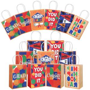 lot 12179 image: Motipuns 30 Pcs 2026 Graduation Gift Bag with Handles Grad Goodie Bags Bulk Graduation Paper Party Treat Bags for College Senior Grad Season Theme Party Supplies Decoration