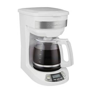 lot 19342 image: Hamilton Beach 12-Cup Programmable Drip Coffee Maker Machine with Glass Coffee Pot  Cafetera  White (Used)