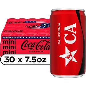 lot 19344 image: Coca-Cola Zero Sugar Sugar-Free Soda Fridge Pack  7.5 fl oz Mini Cans  10 Pack
