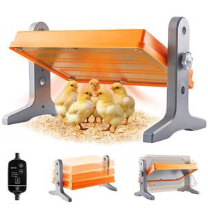 lot 19370 image: Chick Brooder Heater Plate � 12in x 8in Adjustable Height and Temperature Poultry Warmer for Up to 10 Chicks, Brooder Heating Plate for Chicks and Ducklings, Orange