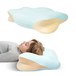 lot 19379 image: RESTIRY Memory Foam Toddler Pillow, Breathable Cooling Removable Pillowcase, Kids Pillow for Sleeping, Ergonomic Contour Neck Pillow for Back and Side and Stomach Sleeping 12x22 in (Blue Panda Print)