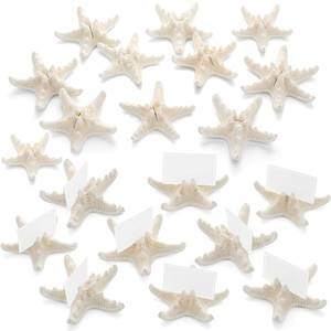 lot 19382 image: Novabright 24 Pcs Starfish Place Card Holder Set Beach Seashell Place Card Holders for Beach Wedding Guest Name Tag Decor Nautical Coastal Event Table Decor
