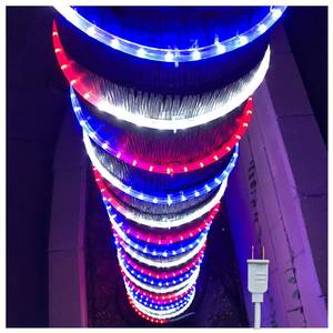 lot 19385 image: Russell Decor 30ft9m Led Rope Lights Lamps Kit Indoor Outdoor Decorative Lighting for Patriotic 4th of July Memorial Day Decor Party Trees Patio Deck Flexible String Tube Lights- Blue Red White