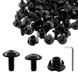 lot 20219 image: 60 Pcs Black 3 Prong T-Nuts Gun Holster Screw Kits #8-32 x 516in and 38in for Safari Land QLS SystemHolster, Kydex, Leather Gun Holsters and Knife Sheaths, Wood