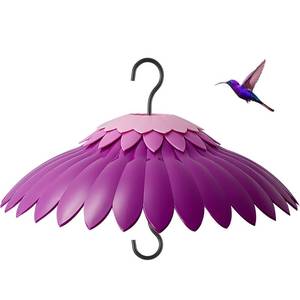 lot 20220 image: Beserie 14in Hummingbird Feeder Shade Dome Rain Cover with Ant Guard Purple