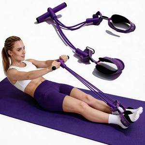 lot 20228 image: FRAWENLECO Fitness Resistance Bands with 4 Tube Pedal Ankle Puller, Elastic Yoga Pedal Stretch Band for Exercise, AB Training, Sit Up Equipment