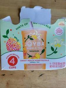 lot 20229 image: Joyba Bubble Tea Sweet Peach Botanicals 12 FL OZ 4-Pack