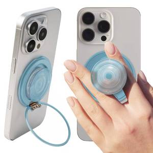lot 20258 image: On The Grip Compatible with Magsafe Ultra-Thin Collapsible Phone Grip � Sleek Magnetic Phone Holder for iPhone and Android, 360 Rotation, Wireless Charger Compatible, Durable and Portable (Turquiose)