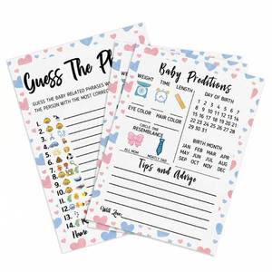 lot 20272 image: YUBAIHUI Baby Shower Games � Guess the Phrase and Predictions Cards, 30 Pack 7x5 Inch Thick Cardstock with Answer Key