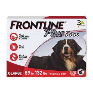 lot 20293 image: Frontline Plus Flea and Tick Treatment for Dogs - XL - 3ct Adult Skin Application, 89-132 lb, Pest Repellent