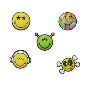 lot 20305 image: Crocs Jibbitz Shoe Charms, Smiley World Collection Multi Packs, Smiley, 5 Pack