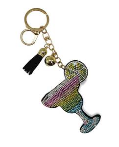lot 20310 image: Sparkling Keychains Bag Charms for Women Girls, Crystal Bling Rhinestone Key Ring Car Fob, Backpack Handbag Accessories (Cocktail)