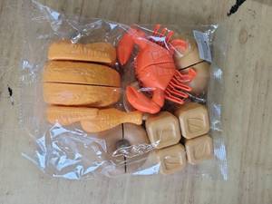 lot 20344 image: Play Kitchen Food Accessory Set Lobster Donut Bread Etc.