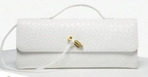 lot 2160 image: Fancy ladies large white pocket purse
