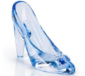 lot 2161 image: Shoe decor wedding party blue glass slipper small