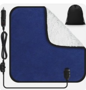 lot 2179 image: HONEU Heated Blanket 16 x 16 inches Emergency Kitchens Car Effect Royal Blue Bank X004CYU7D