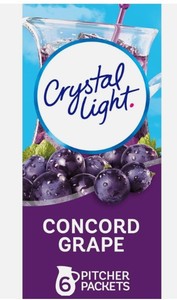 lot 6055 image: Crystal Light Concord Grape Drink Mix 6 Pitcher Packets 2.01 oz