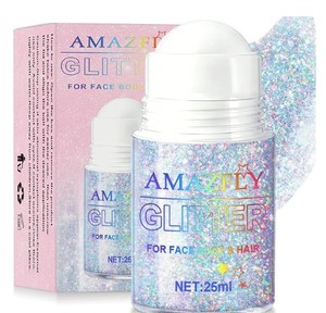 lot 6120 image: Amazfly Glitter Roll On Holographic Assortie Champagne 25ml