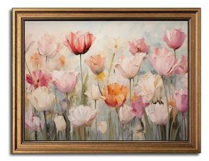 lot 1878 image: Gold Framed Wall Art Vintage Flower Canvas Wall Art Floral Nature Spring Colorful Flower Artwork Prints Picture for Living Room Bedroom Farmhouse Bathroom Office Decor, 12x16