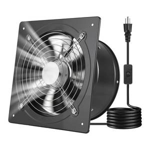 lot 1897 image: VEVOR 10 Inch Exhaust Fan, 988 CFM High Velocity Wall Mount Vent Fan with OnOff Control, Low Consumption, Portable Ventilation Extractor for Attic,Garage,Basement,Workshop,Kitchen, Chicken Coop,Black