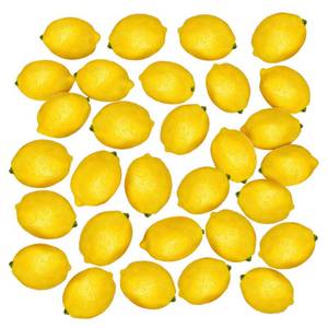 lot 1908 image: Toopify Fake Lemons, 30 Pcs Ultra Realistic Artificial Fruit with Natural Texture, Matte Non-Glossy for Large Displays Events Photography & Party Decor