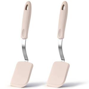 lot 2235 image: Yetene Silicone Cookie Spatula Turner 2 Pack Mini Brownie Spatula Flexible Kitchen Small Silicone Turner for Nonstick Cookware Heat Resistant No Scratch Flipper for Egg(Solid Flat,Khaki)
