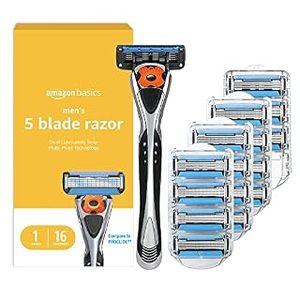 lot 2239 image: Amazon Basics 5-Blade MotionSphere Razor for Men with Dual Lubrication and Precision Trimmer, Handle & 16 Cartridges (Cartridges fit Amazon Basics Razor Handles only) (Previously Solimo) (B07CZCQ481)