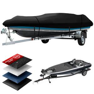 lot 2252 image: Heavy Duty Jon Boat Cover, 12ft-14ft Marine Grade Waterproof Tarp Covers