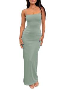 lot 2265 image: LILLUSORY Womens Bodycon Maxi Long Dresses 2026 Beach Vacation Clothes Spring Fashion Summer Casual Elegant Sundress Sun Resort Wear Midi Cocktail Wedding Guest Sexy Party Outfits SageGreen XL