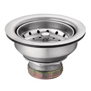 lot 2278 image: Moen Kitchen Sink Strainer Basket with Drain Assembly, Stainless Steel, 22036