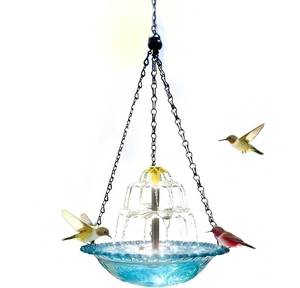 lot 2283 image: Solar Cascade Hanging Bird Bath Fountain��Hanging Bird Bath with 3 Layers Solar Fountain Cascade��Plastic Solar Bird Bath Fountains for Garden Yard Patio Decor