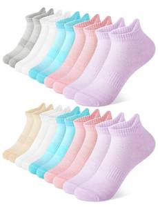 lot 2290 image: Justay 10 Pairs Ankle Socks for Women, Low Cut Athletic Running Socks