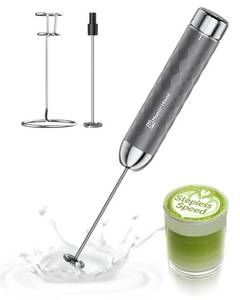 lot 2291 image: Maestri House Rechargeable Milk Frother with Stepless Speed Control, LunaFro 2.0 Handheld Electric Foam Maker Waterproof Drink Mixer Foamer for Lattes, Cappuccino