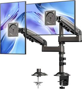 lot 3072 image: HUANUO 17-32 Inch Dual Monitor Stand, Vertical Dual Monitor Mount, Monitor Stand 2 Monitors, Ergonomic Adjustable TiltSwivelRotate, Weight Max 19.8 lbs, VESA 75100mm