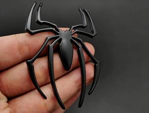 lot 4292 image: 2PCS 3D Spider Emblem Car Sticker Metal Chrome Silver Spider Badges Sticker for Universal Car Vehicle, Truck, Motorcycle, RV, Scooter, SUV, Door, Window for Headphone Decorations (Black)