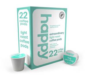 lot 4328 image: Happy Coffee Light Roast Coffee Pods, 22 Count