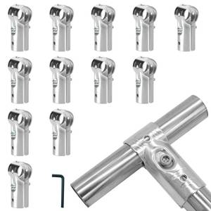 lot 4346 image: 12 PCS 1 Inch T Pipe Clamps, Heavy-Duty Galvanized Steel Connectors with Bolts and Nuts, Chain Link Fence Corner Fitting End Rail T Clamp, Fit for OD 1 Inch (25mm) Pipe or Metric 34 (DN20) Tube