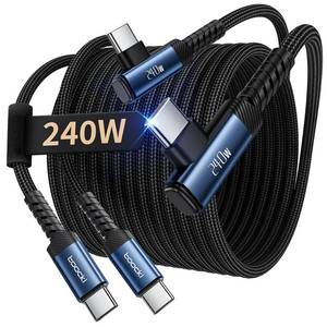 lot 4348 image: toocki USB C Cable 2Pack, 10ft 240W Fast Charging Type C Cord, Nylon Braided USB 2.0 Cable for iPhone 17 16 15 Pro Plus Pro Max Air, iPad Pro, Samsung Galaxy S25 S24, Switch, MacBook Pro, Pixel