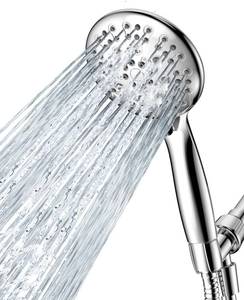 lot 4353 image: High Pressure Shower Head with Handheld, JDO 6 Spray Settings Handheld Showerhead, 4.3 High Flow Rain Showerhead Set with 59 Stainless Steel Hose and Adjustable Bracket for Bathroom, Gym, Hotel