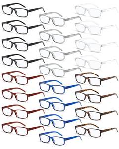 lot 5267 image: Yexiya 24 Pack 2.0 Reading Glasses Bulk Adjustable Traditional Reading Glasses with Spring Hinge Non-prescription for Men Women, Multicolor