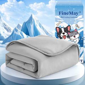 lot 5275 image: Cooling Blanket for Dogs, Lightweight & Durable Dog Cooling Mat, Q-MAX0.45 Soft Breathable Pets Comforter for Couch, Bed & Car Essential - Light Grey 30x40 Inches