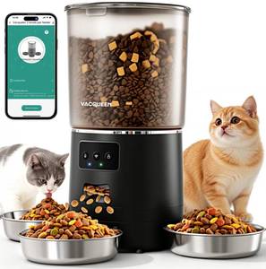 lot 5286 image: Automatic Cat Feeder for 3 Cats, 6L25 Cup Cat Food Dispenser with Strong Anti-Jam System, Dual-Effect Desiccant, Smart WiFi App Control Pet Feeder, Automatic Dog Feeder with 10S Recorder