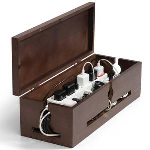 lot 5287 image: SenlanMot Wooden Cable Management Box �� Modern Wire Organizer Box & Power Strip Cover for Home or Office  Large Cable Hider for Wires, Chargers & Extension Leads �� Home Organization Storage