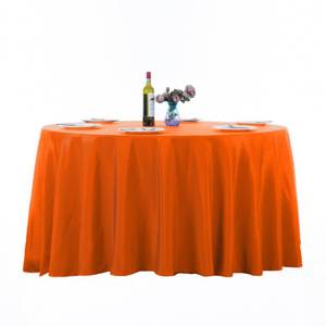 lot 5306 image: Ascoza 2pack 120 Inch Orange Round Tablecloth in Washable Polyester Fabric for WeddingBanquetRestaurantParties